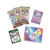 Pokémon trading card packs and a card on a white background